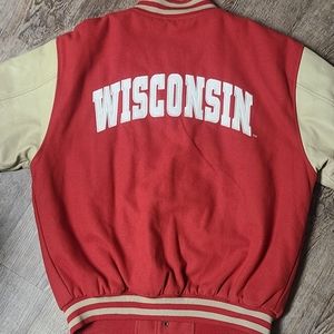 RARE APPAREL Vintage/Retro Champs Wisconsin Badgers 1970s Leather Sleeve Jacket